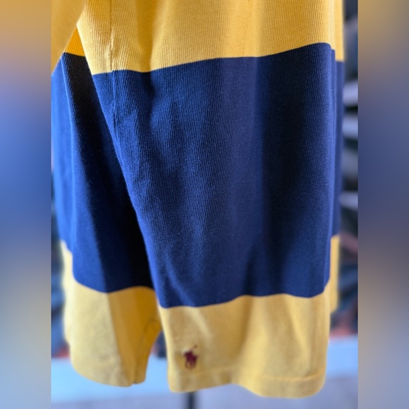 Polo by Ralph Lauren Yellow and Navy Rugby Shirt - Picture 2 of 4